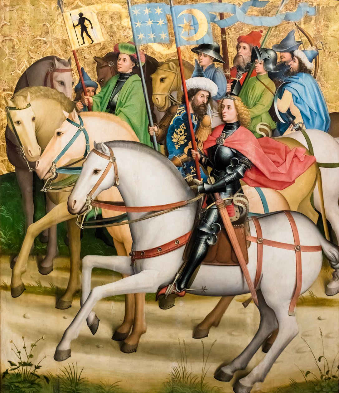 Üç Bilge Adam ve maiyetleri, 1450/55 civarı (Ladin üzerine tempera ve yağlıboya) by Master of the Sterzing Altarpiece