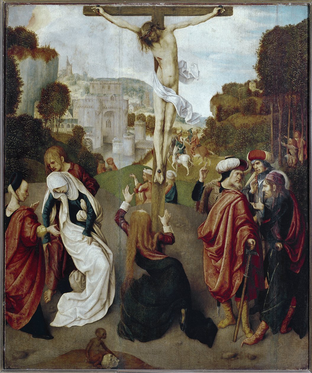Çarmıha germe (tahta üzerine yağ, c.1483-1498) by Master of the Virgo Inter Virgines