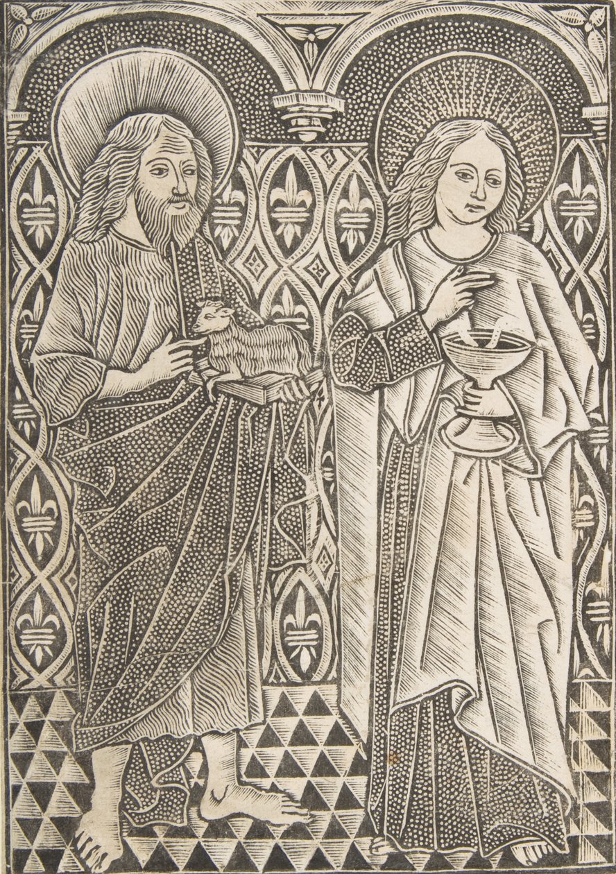 Vaftizci Yahya ve Evangelist Aziz Yahya, 15. yüzyıl. by Master with the Cologne Arms