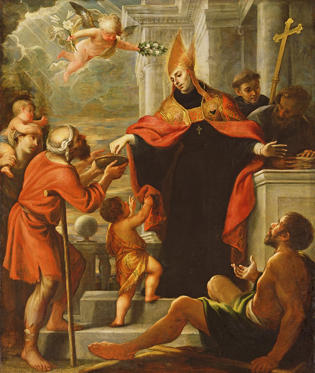 Saint Thomas of Villanova distributing alms  by Mateo Cerezo