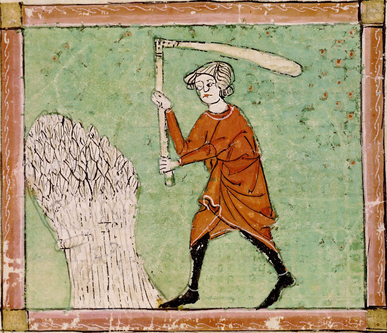 Fol.59r Ağustos: Harman Buğday by Matfre Ermengaut