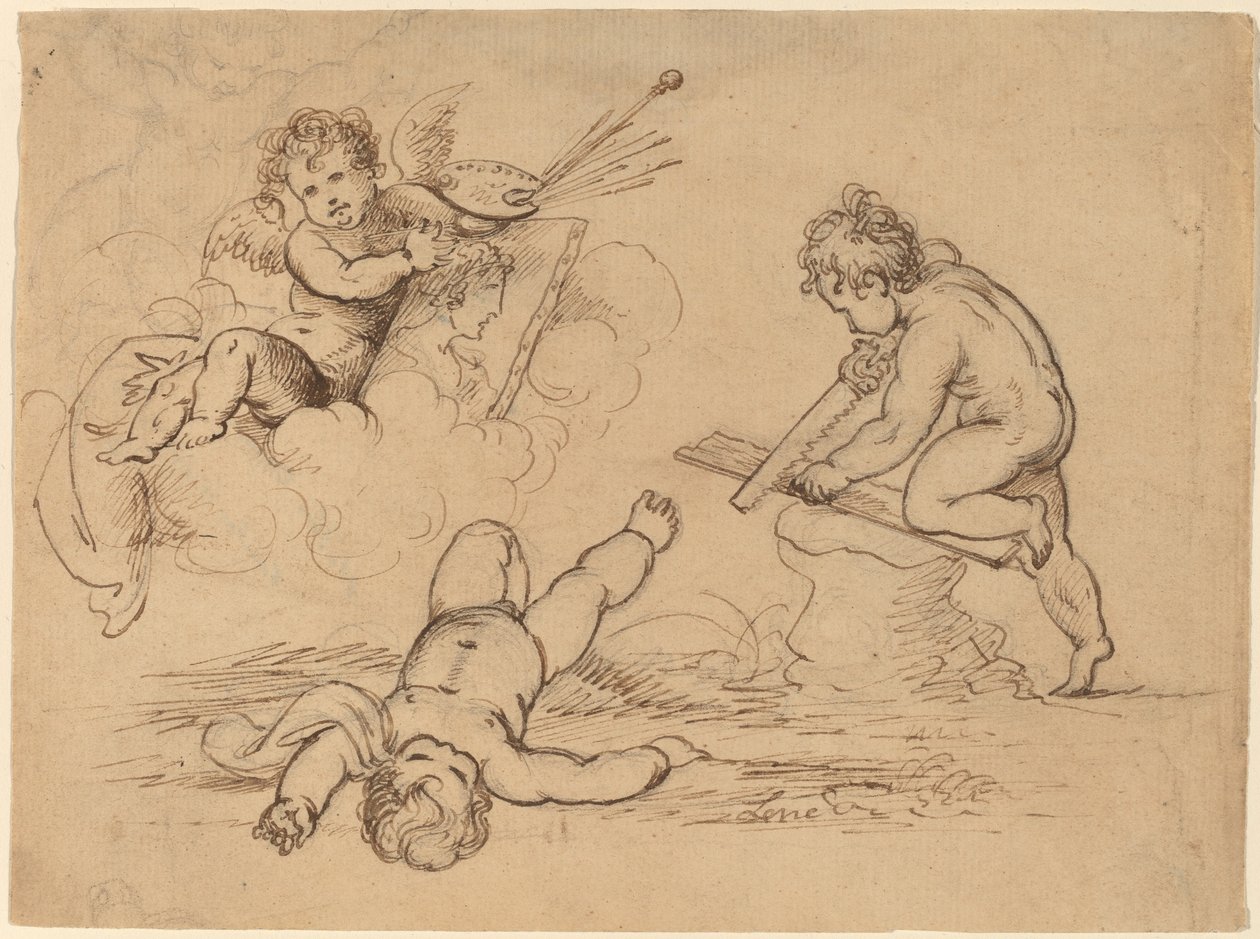 Alegori: Dört Putti by Mather Brown