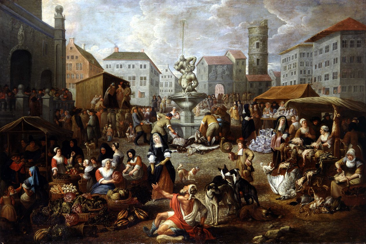 Yürüyüş Sahnesi - 18. yüzyıl resmi, Musee de Tesse (Le Mans) by Matheus van Helmont