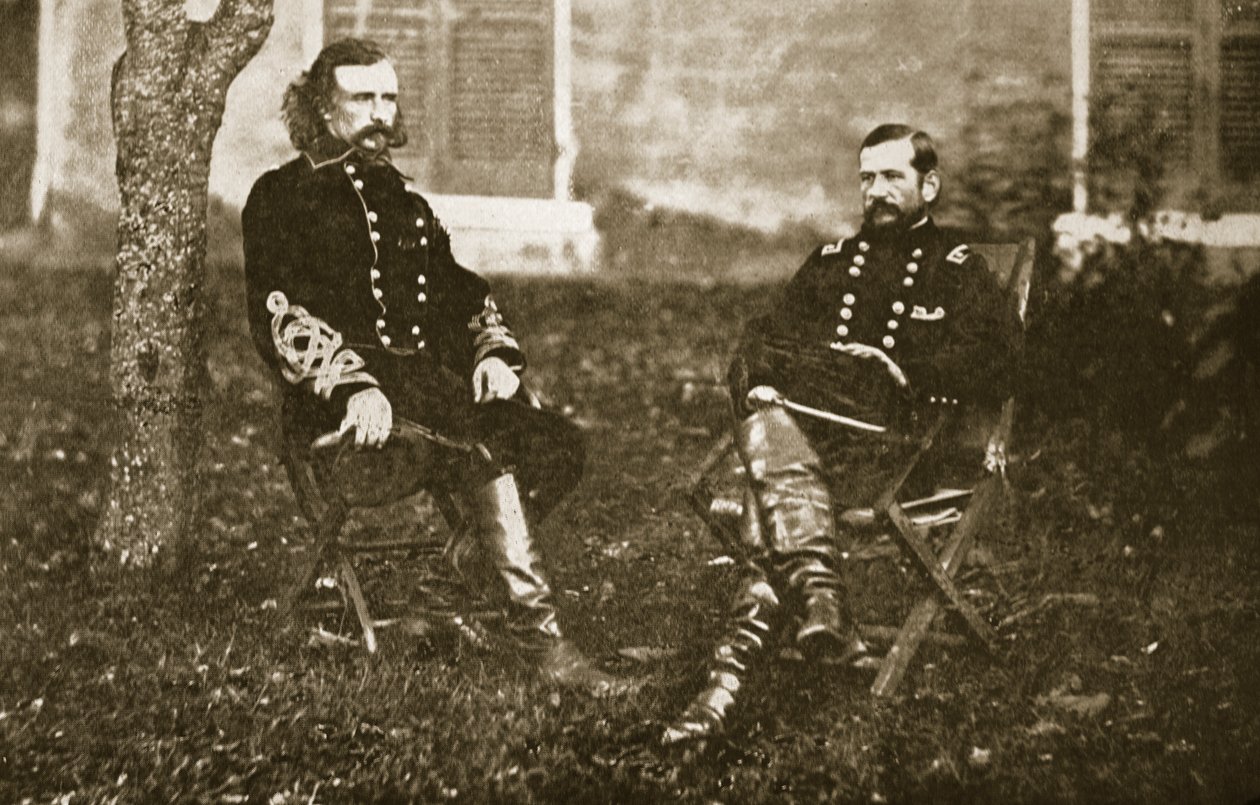 General George A. Custer ve General Alfred Pleasonton, 1861-65 by Mathew B. Brady