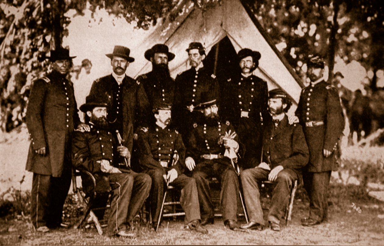 General Jefferson C. Davis ve Staff, 1861-65 (sepya fotoğrafı) by Mathew B. Brady