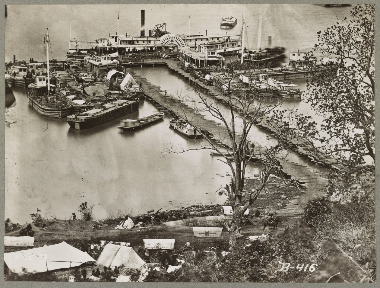 Landing supplies on the James River, Virginia, 1865  by Mathew B. Brady