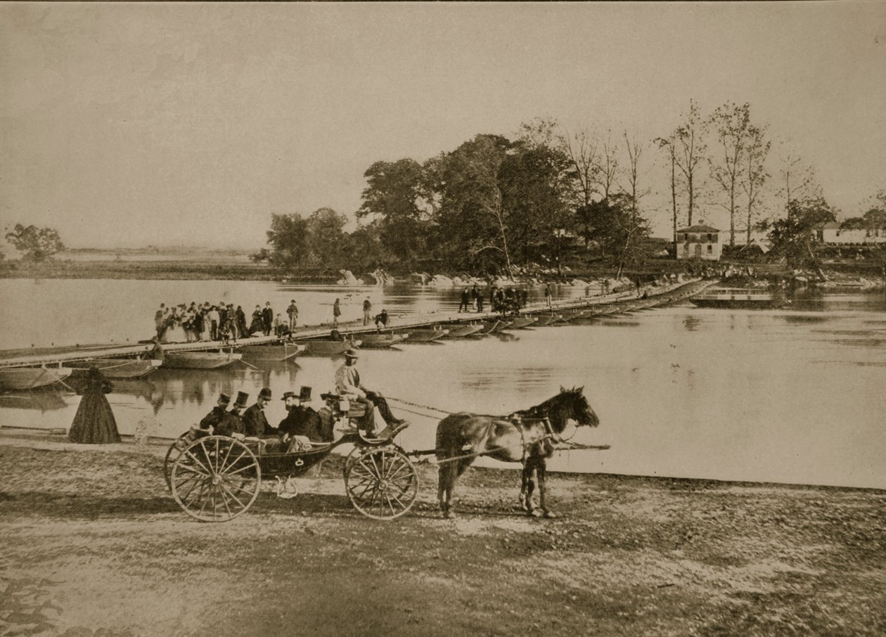 Georgetown ve Anaconda Adası arasındaki Pontoon Köprüsü, 1861-65 by Mathew B. Brady