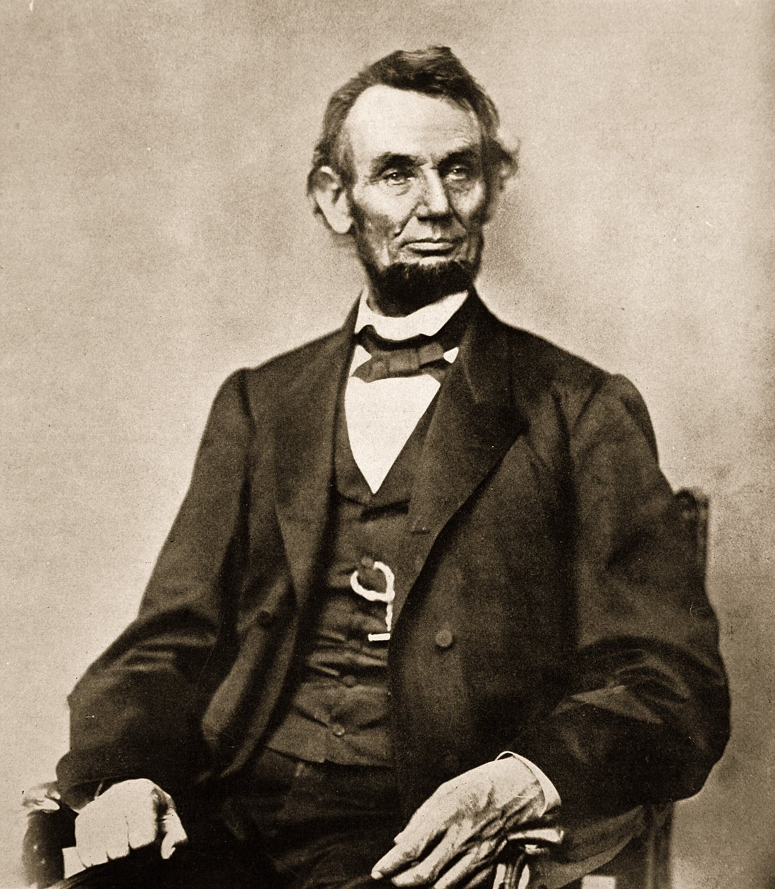 Abraham Lincoln'ün Portresi, 1861-65 (sepya fotoğrafı) by Mathew B. Brady