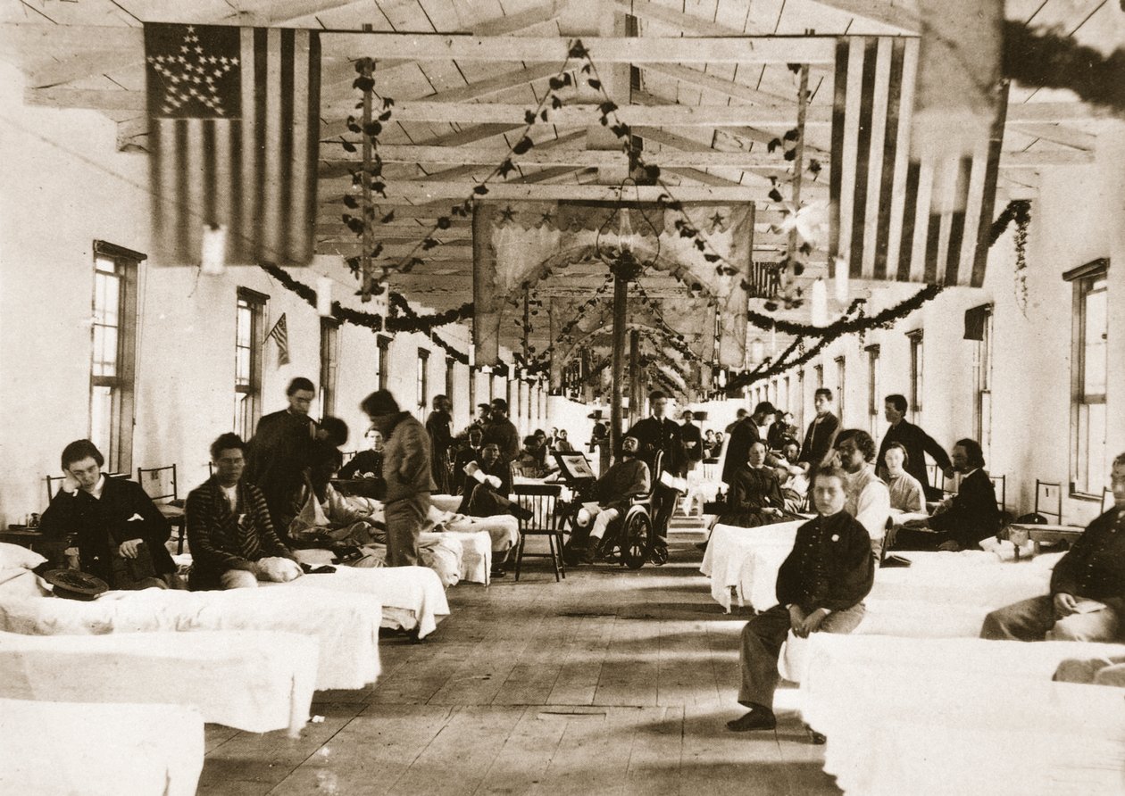 Birlik Ordusu gazileri için Ordu Meydanı hastanesi (fotogravür) by Mathew B. Brady