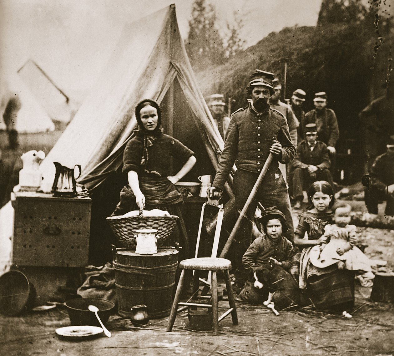 Fort Slocum yakınlarındaki 31. Pennsylvania Piyade kampı, 1862 (fotogravür) by Mathew B. Brady
