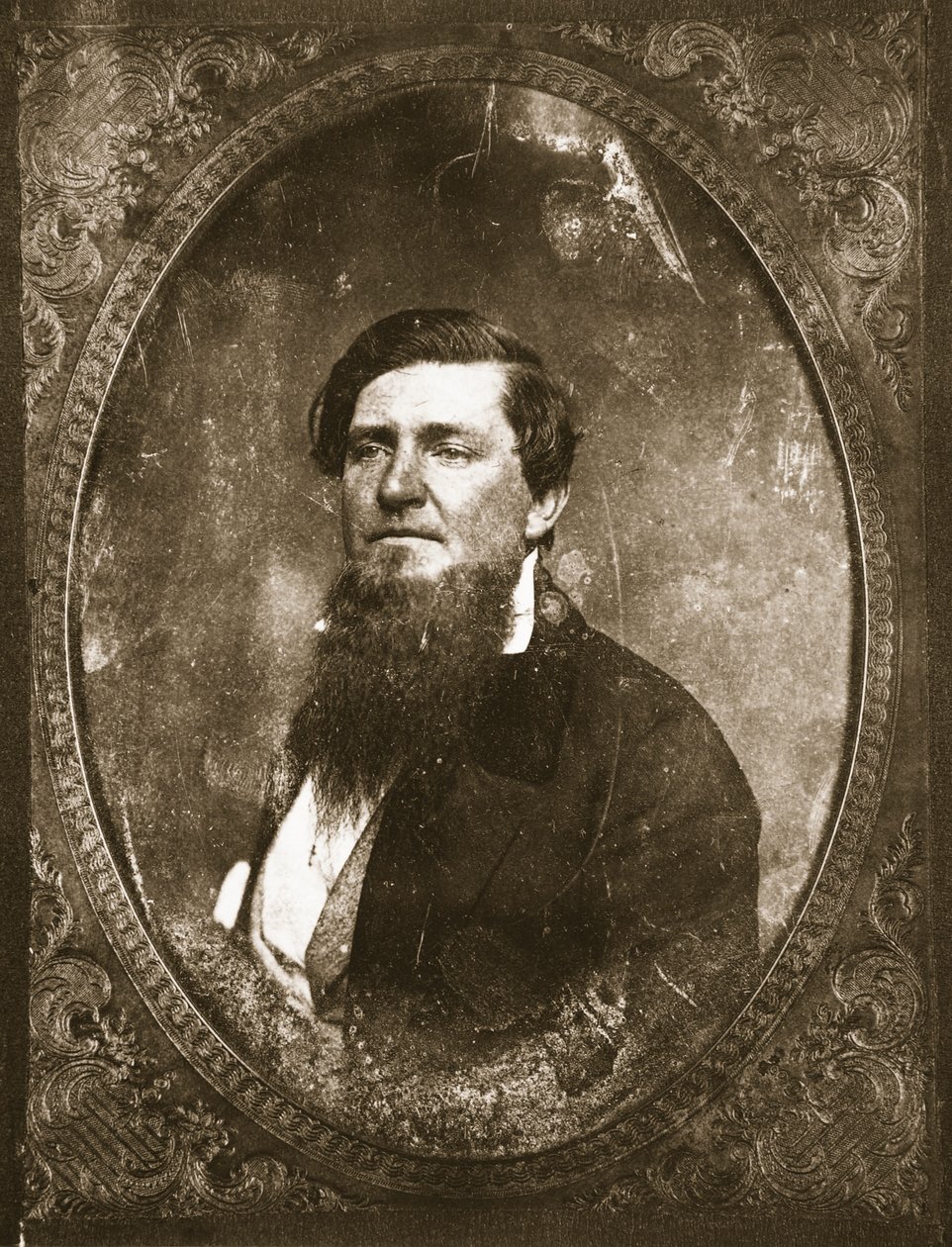 Kimliği belirsiz sakallı adam (fotogravür) by Mathew B. Brady