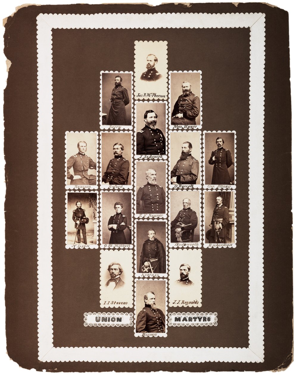 Birlik Şehitleri, savaş sırasında öldürülen Birlik generallerinin fotoğrafları (maket), c.1864 (sepya fotoğrafı) by Mathew B. Brady
