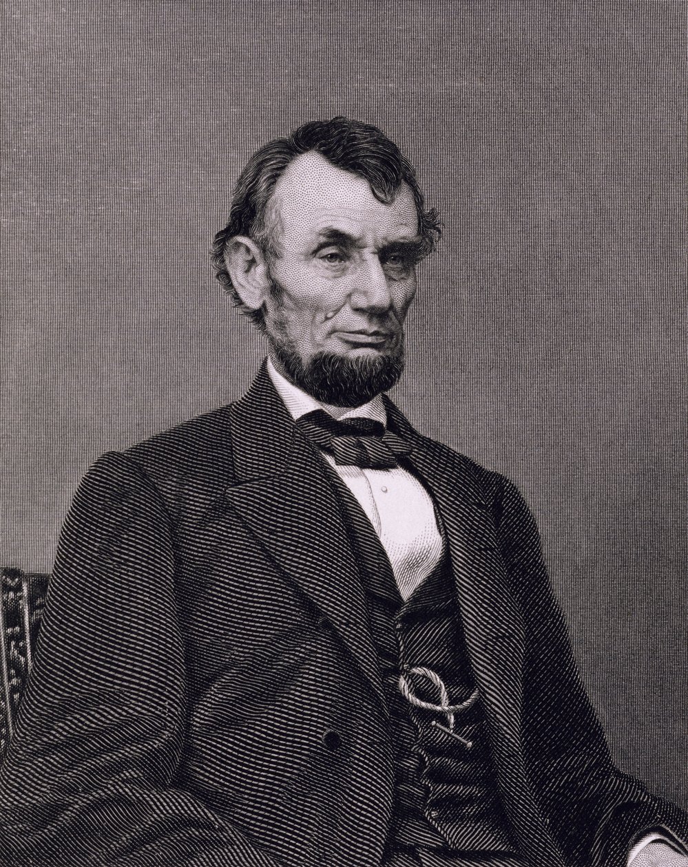 Abraham Lincoln, William G. Jackman'ın bir fotoğrafından oyulmuş (gravür) by Mathew (after) Brady
