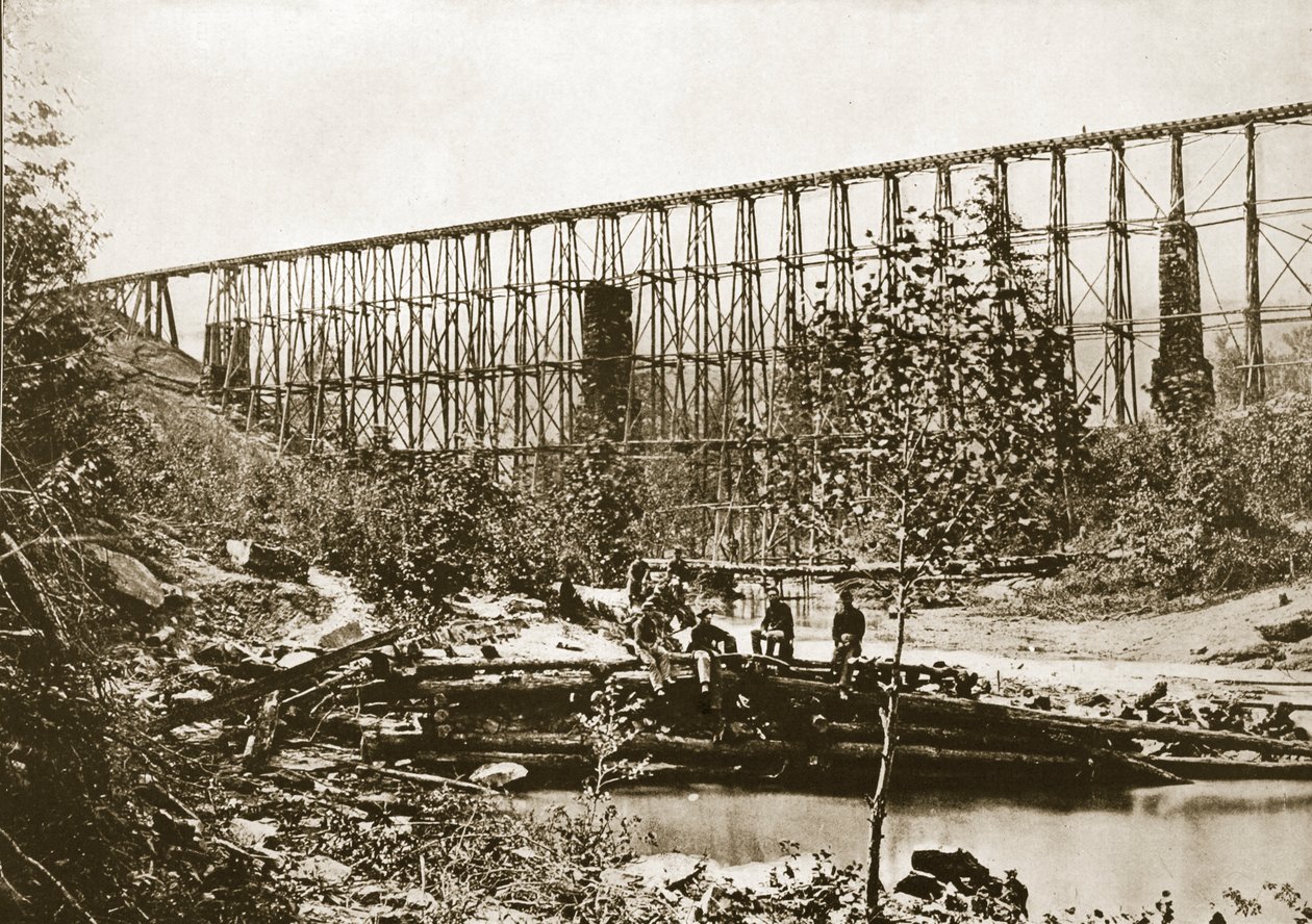 Falling Water Bridge, Nashville ve Chattanooga Demiryolu, 1861-65 by Mathew B. Brady