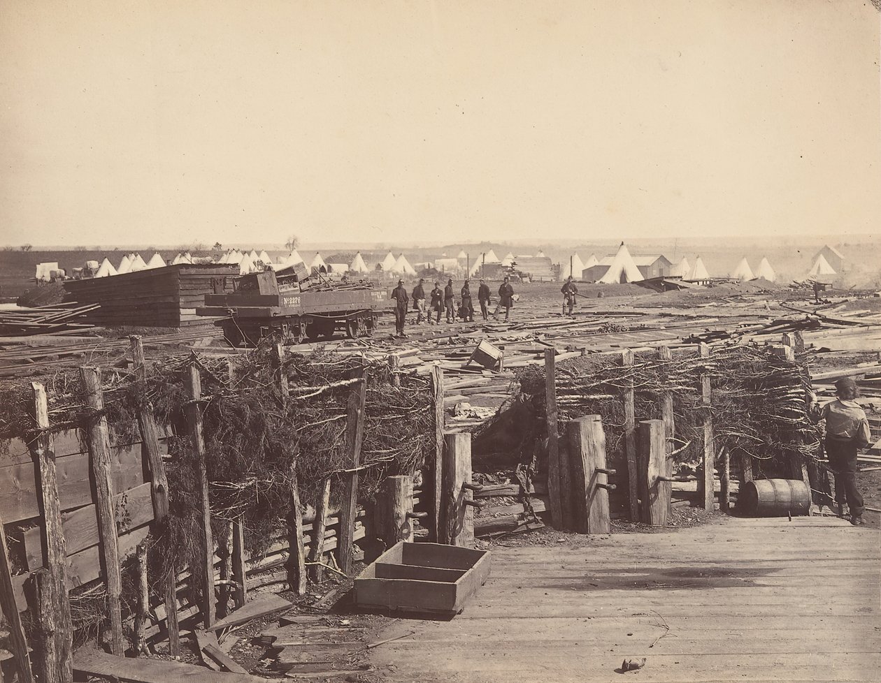 Tahkimatlar, Manassas, 13. Mass tarafından işgal edildi, 1862. by Mathew Brady