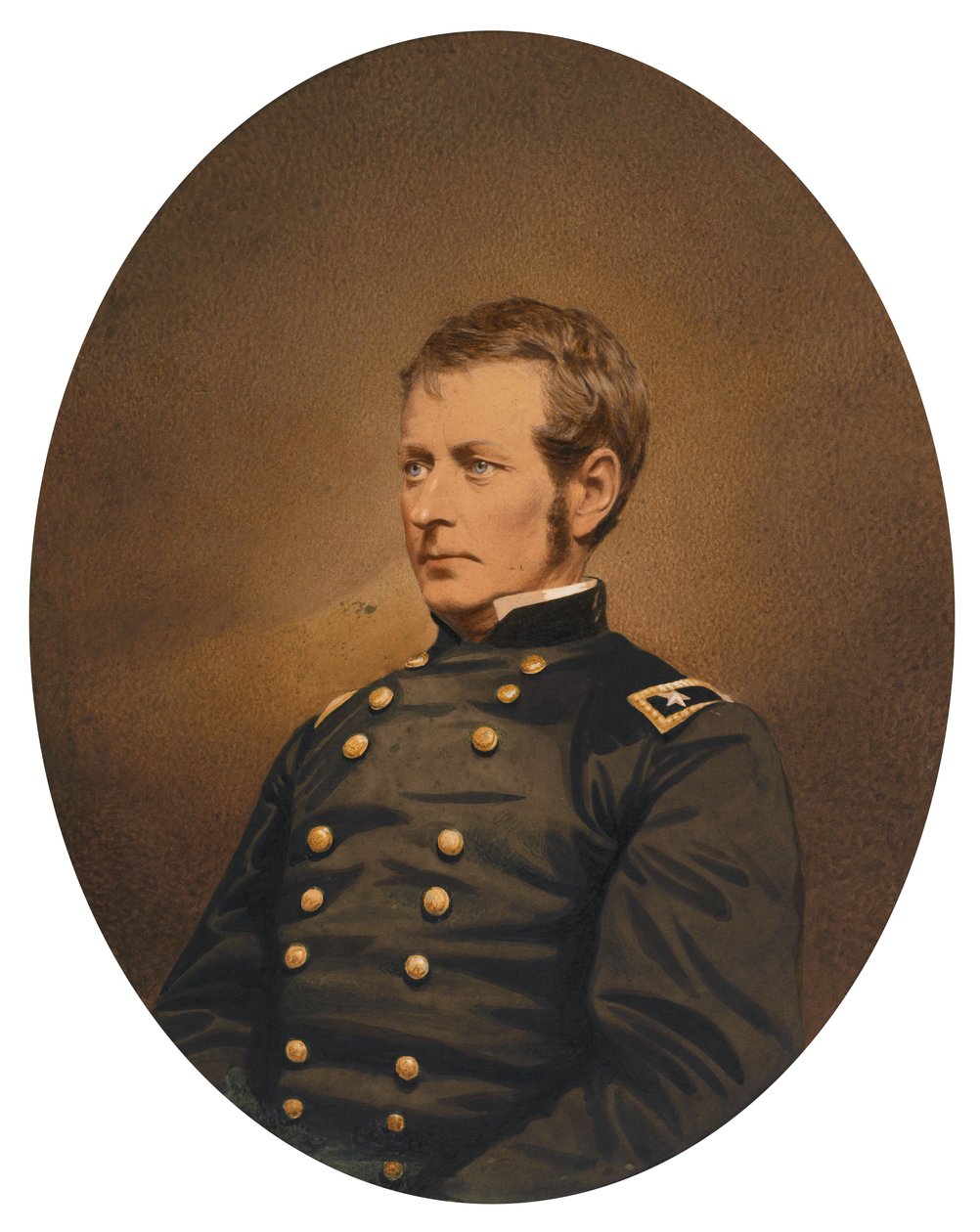 Major-General Joseph Hooker, c.1863 (salted paper print with applied color) by Mathew B. Brady