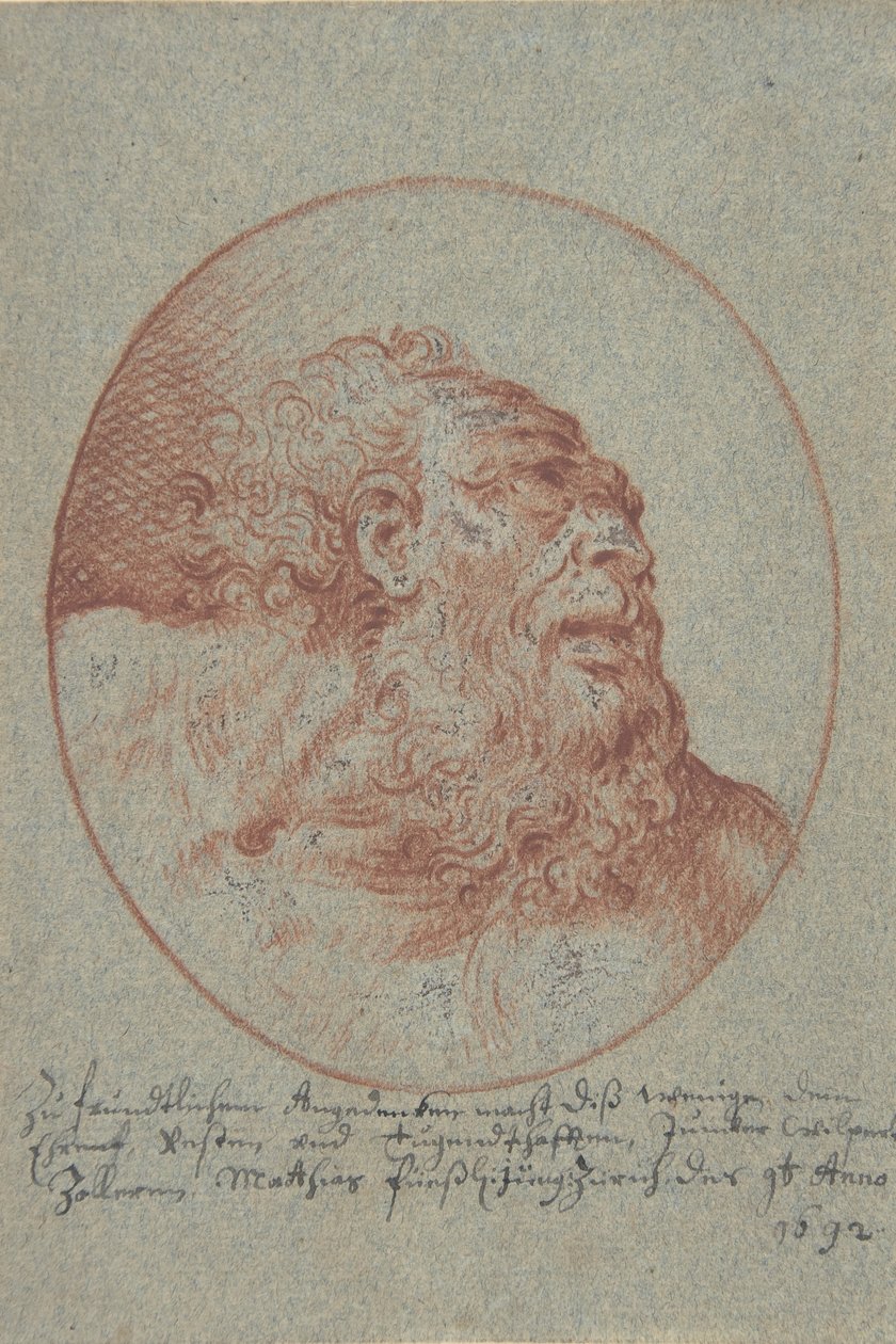 Sağa Bakan Sakallı Bir Adamın Başı, 1692. by Mathias Fussli