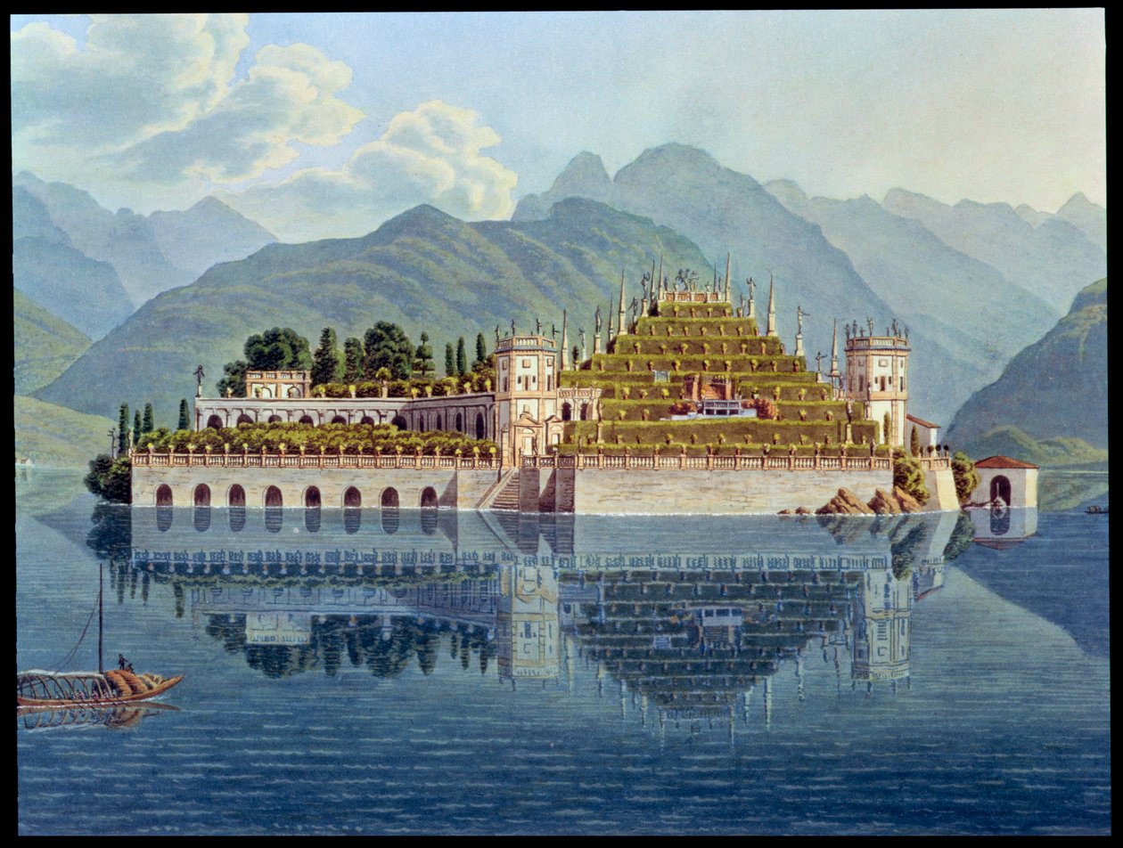 Teraslı bahçeler, Isola Bella, Maggiore Gölü, İtalya, 1819 by Mathias Gabriel Lory