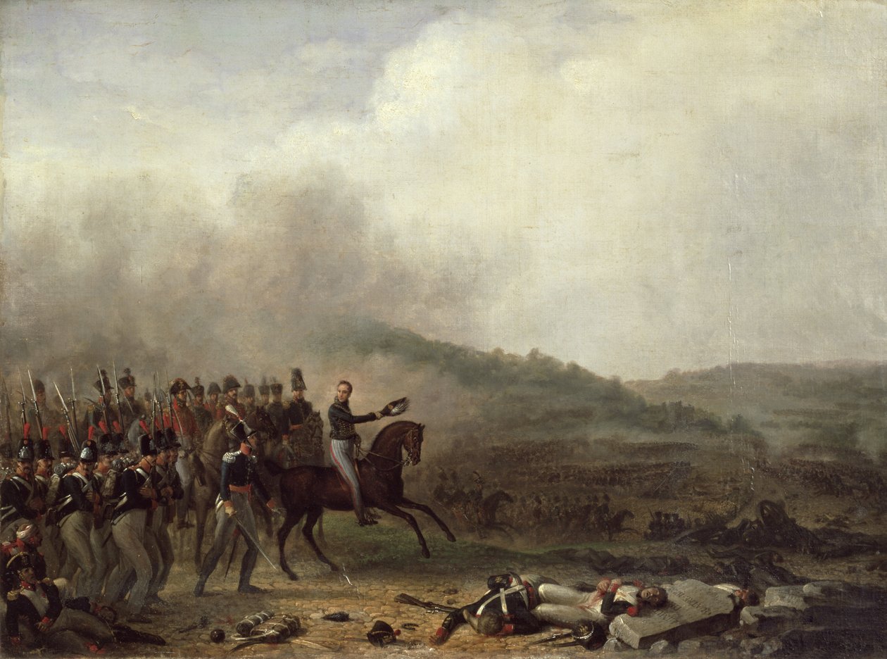 Willem Frederik (1772-1843) Orange Prensi, Quatre Bras Savaşı'nda by Mathieu Ignace van Bree