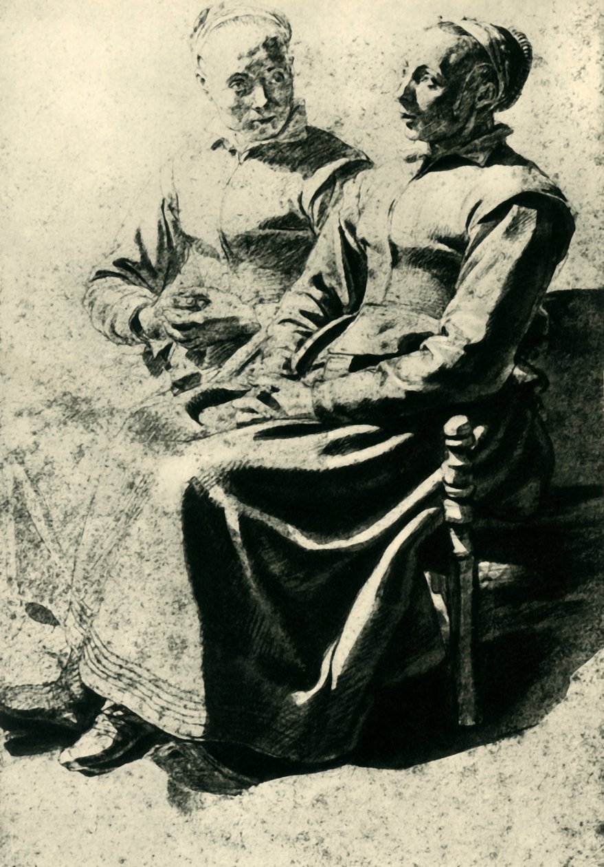 İki köylü kadın, 17. yüzyılın ortalarında, 1943. by Mathieu Le Nain