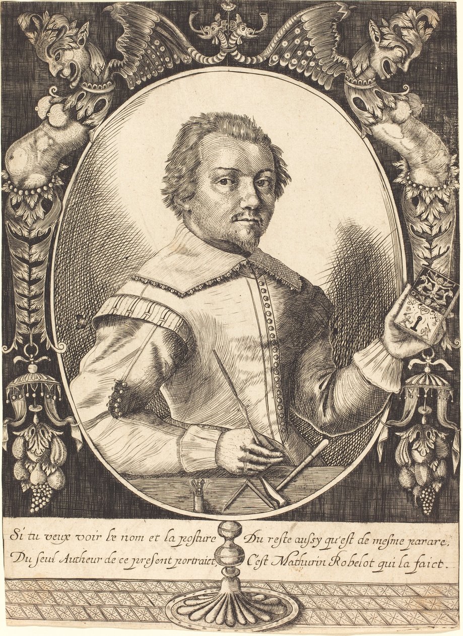 Otoportre, c.1630 (kağıt üzerine gravür) by Mathurin Robelot
