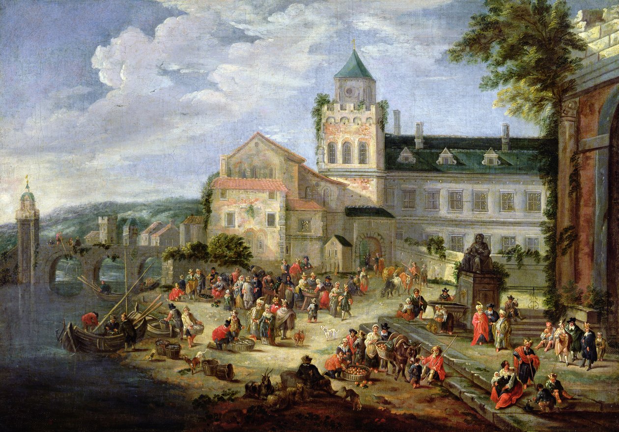 Bir Nehrin Kıyısında Pazar by Mathys Schoevaerdts