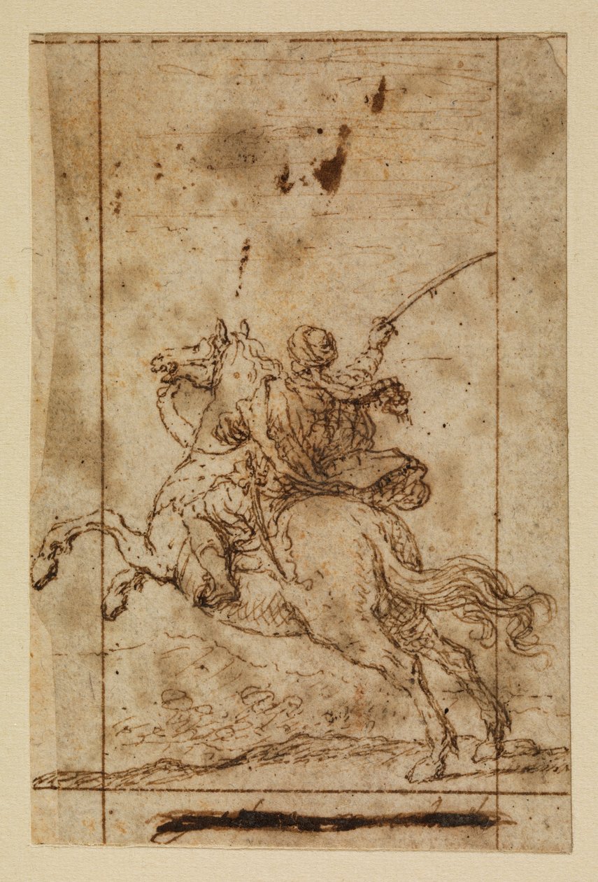 Osmanlı elbiseli atlı savaşçı by Matias de (attr.to) Torres