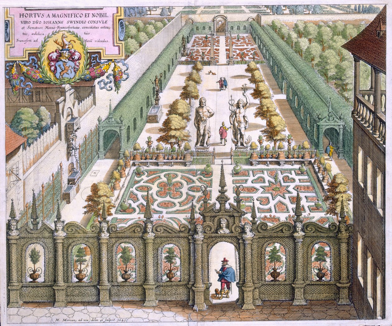 Theodore de Bry (1528-98) tarafından 'Florilegium Renovatum'dan Burgermeister Schwind'in Bahçesi, 1641'de yayınlandı by Mattaus the Younger Merian