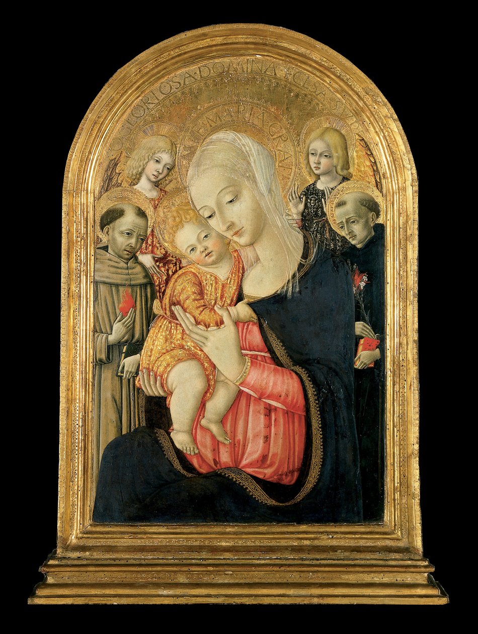 Melekler ve Azizler ile Madonna ve Çocuk by Matteo de Giovanni