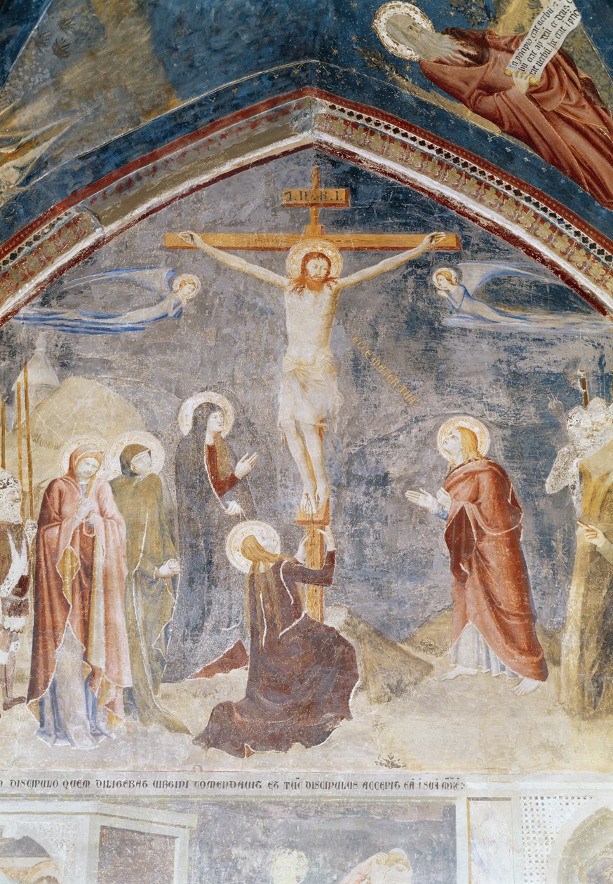 Çarmıha Gerilme, merkezden detay, St. John şapelinden, 1347 by Matteo di Giovanetto da Viterbo