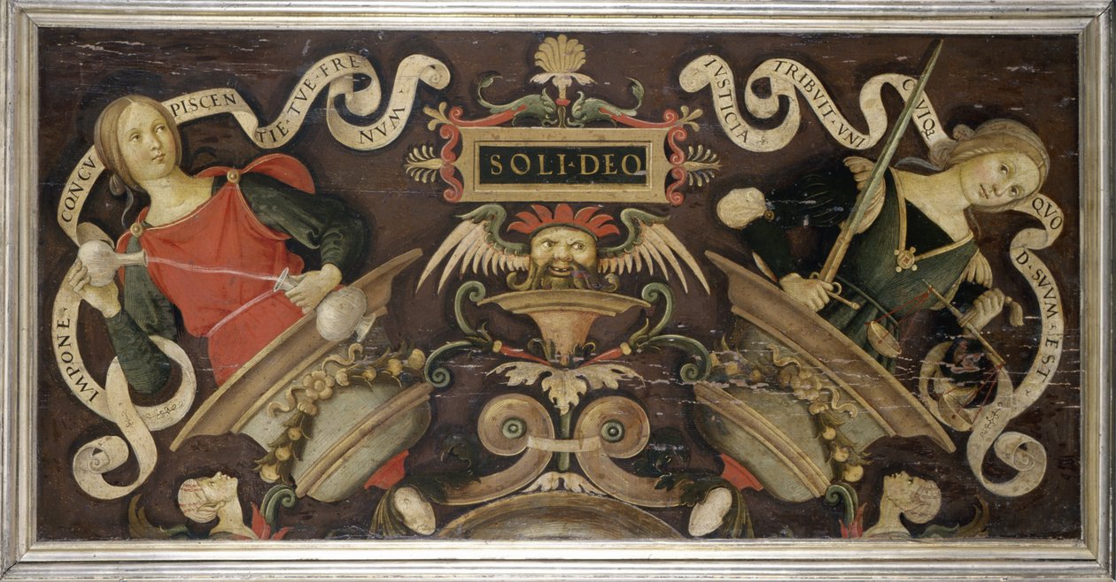 Erdem Alegorileri, c.1510-15 (çam ağacı üzerinde tempera) by Matteo di Giuliano di Lorenzo Balducci