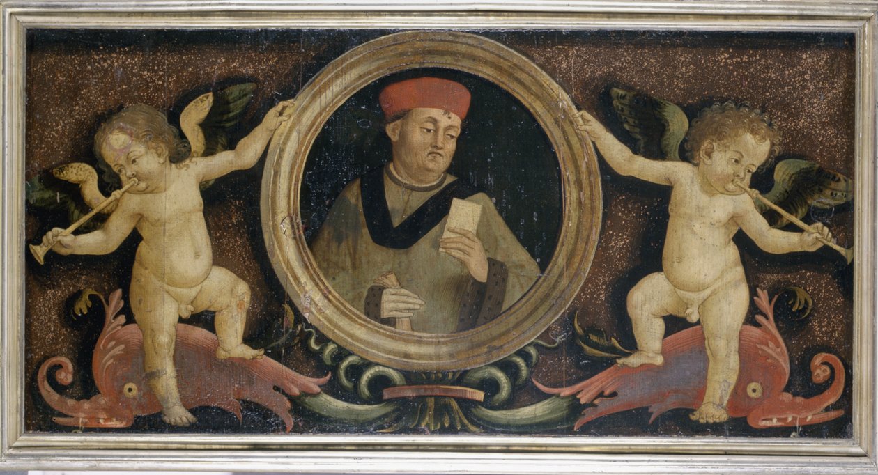 Putti ile erkek portresi, c.1510-15 (çam üzerinde tempera) by Matteo di Giuliano di Lorenzo Balducci