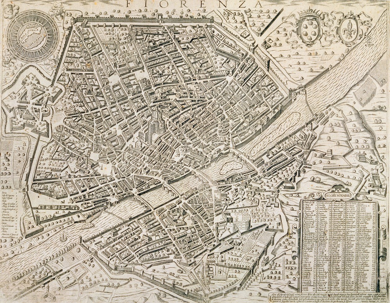 Floransa Haritası, 1595 by Matteo Florimi