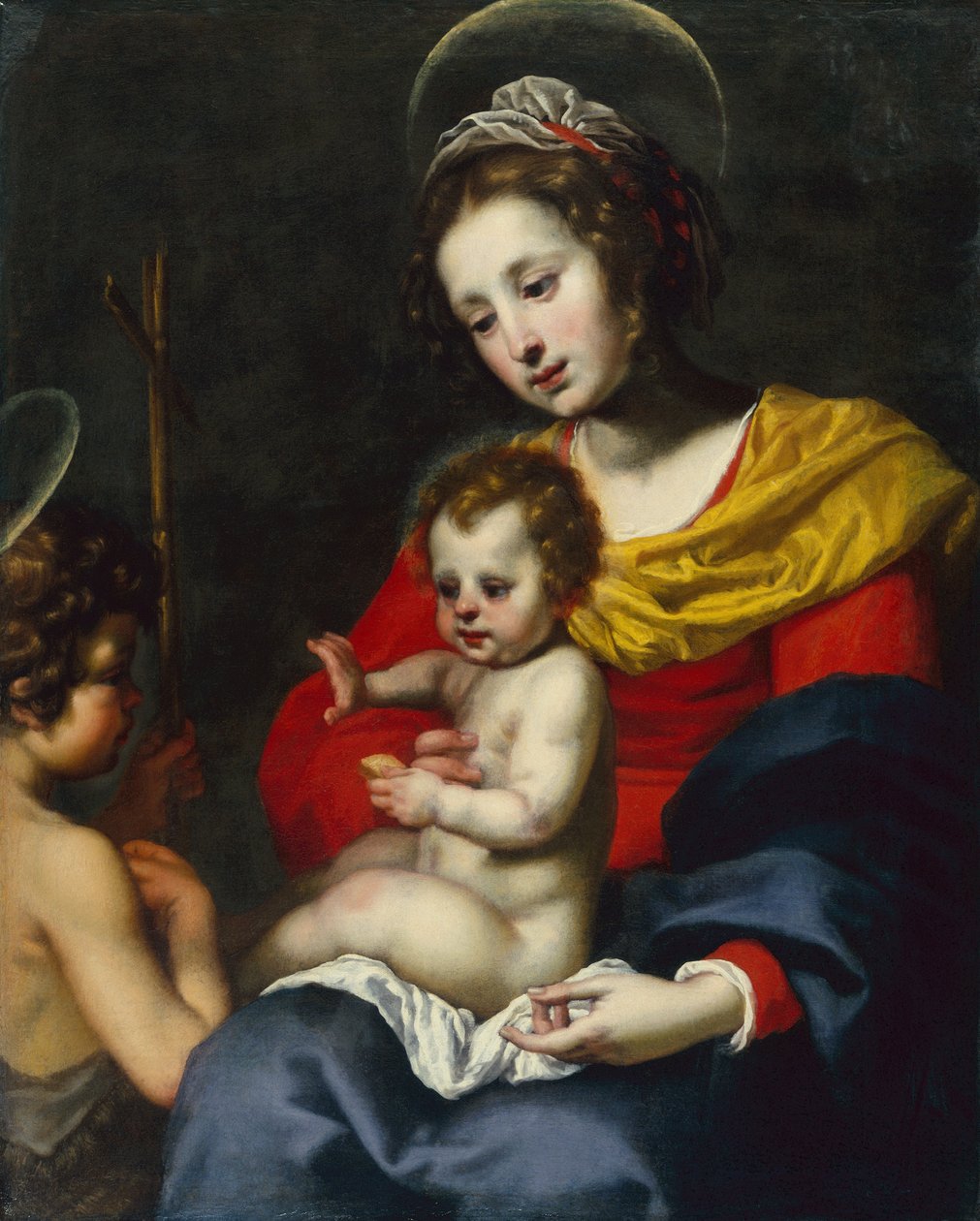 Vaftizci Yahya Bebekli Madonna ve Çocuk (tuval üzerine yağlı boya) by Matteo Rosselli
