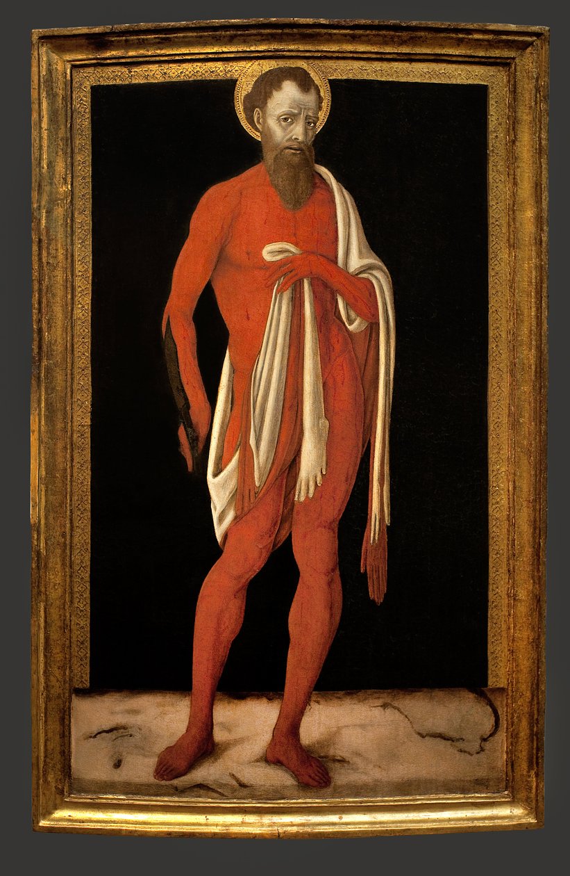 Aziz Barthelemy, havari. Matteo di Giovanni (yaklaşık 1430-1495), ahşap üzerine yağlı boya, İtalyan sanatı by Matteo di Giovanni di Bartolo