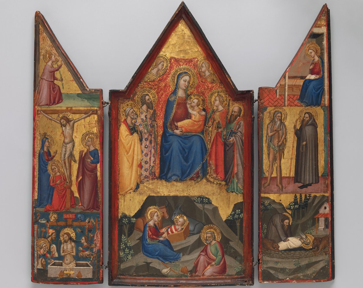 Azizlerle Enthroned Madonna ve Çocuk... ve Doğuş