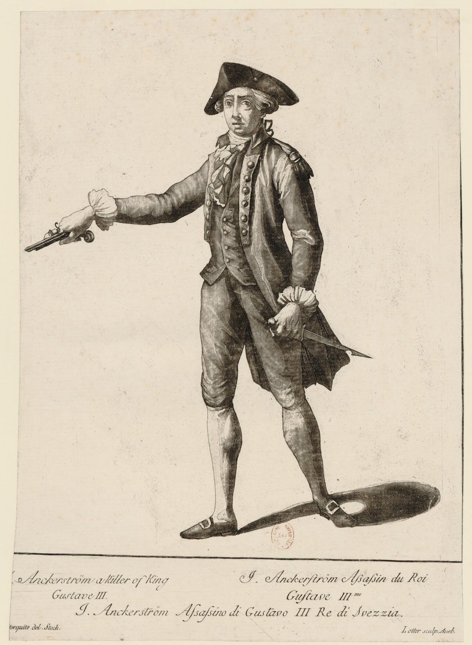 Jacob Johan Anckarström 1762-1792, 1792. by Matthäus Albrecht Lotter