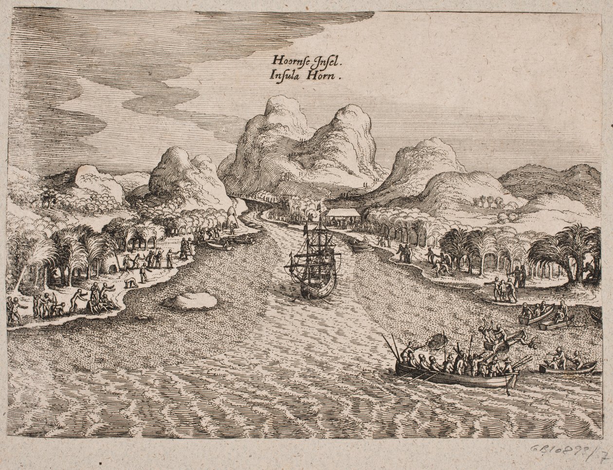 Horn Island açıklaması by Matthäus Merian d.Æ.