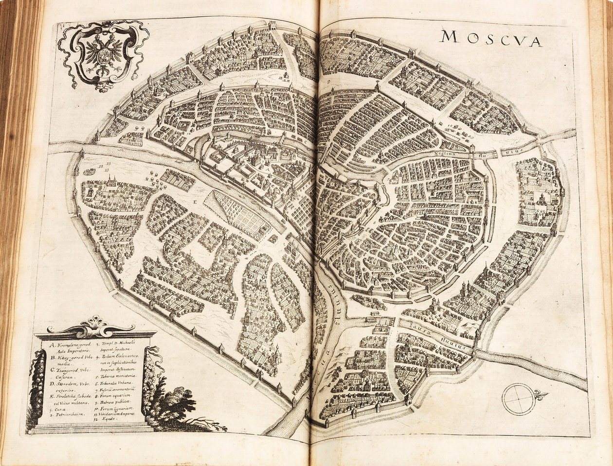 Moskova haritası. Gönderen: Johann Ludwig Gottfried, 1646 tarafından Newe Archontologia kozmica. by Matthaus the Elder Merian