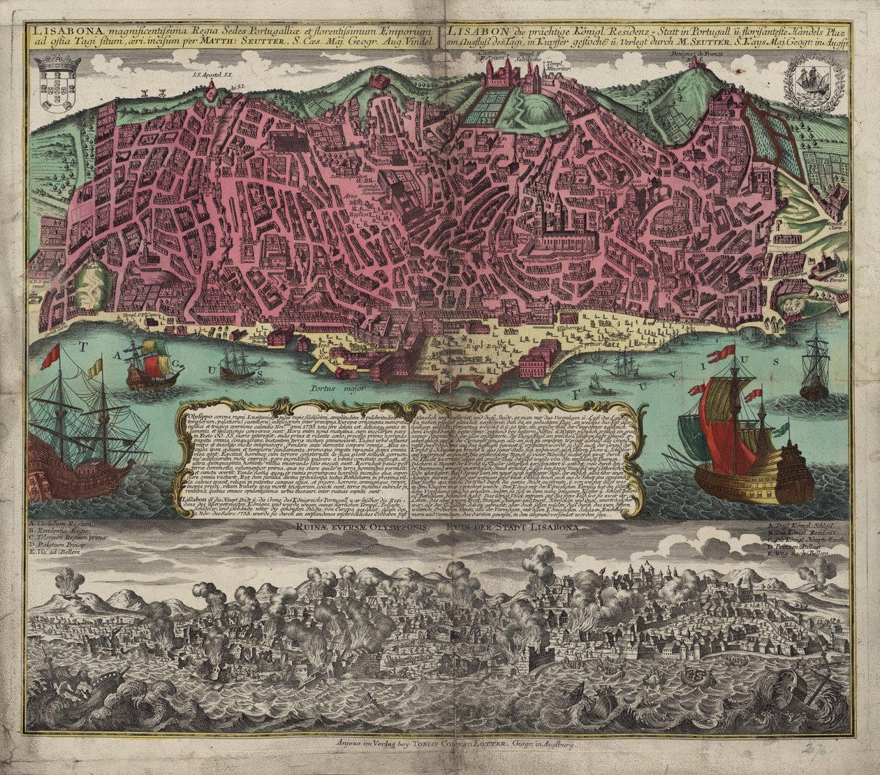 Milli Kütüphane'nin harita koleksiyonundan harita. Harita Augsburg'da yayınlandı by Matthäus Seutter