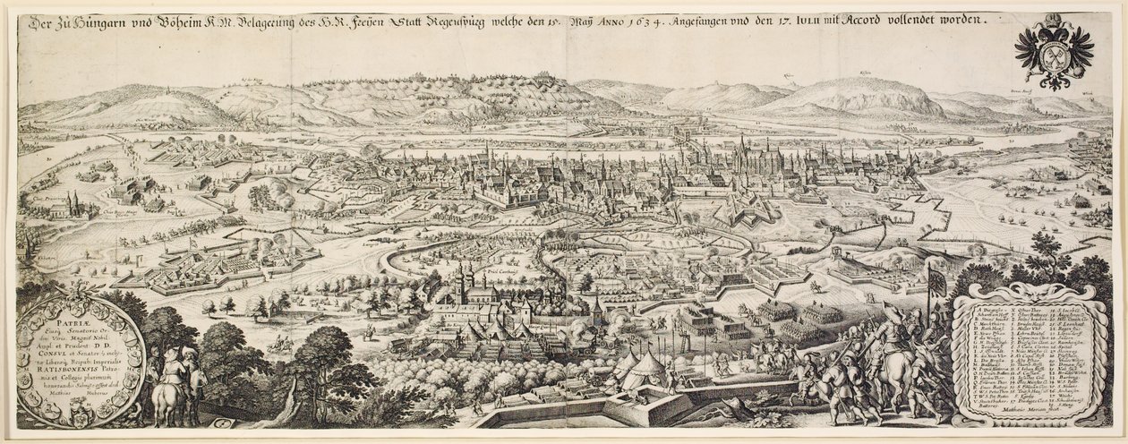 Regensburg Kuşatması, 1634 by Matthaus the Elder Merian