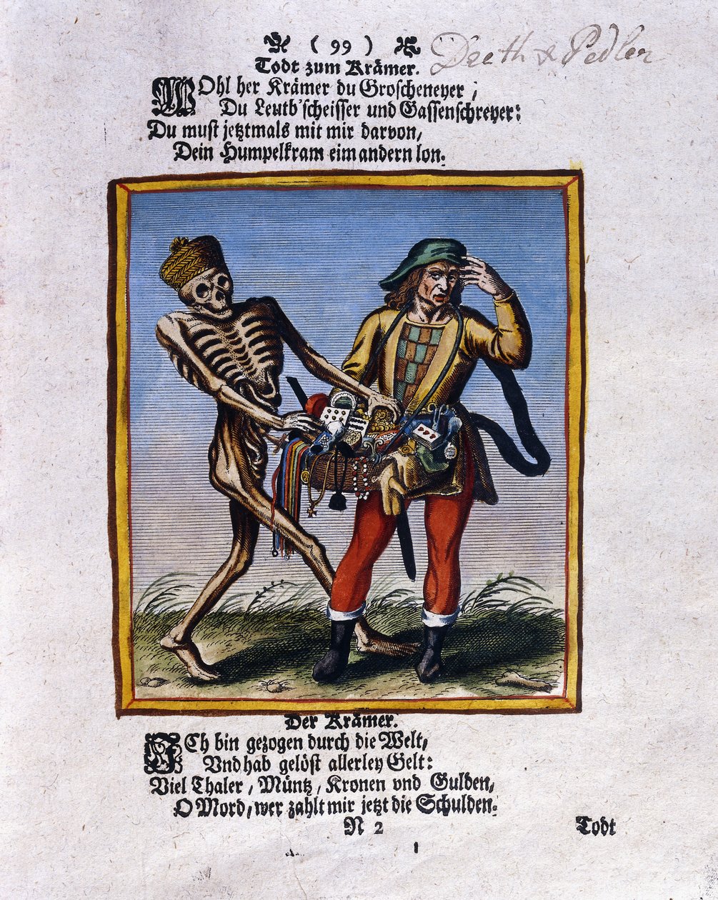 Ölüm ve Seyyar Satıcı, c.1710 by Matthaus Merian
