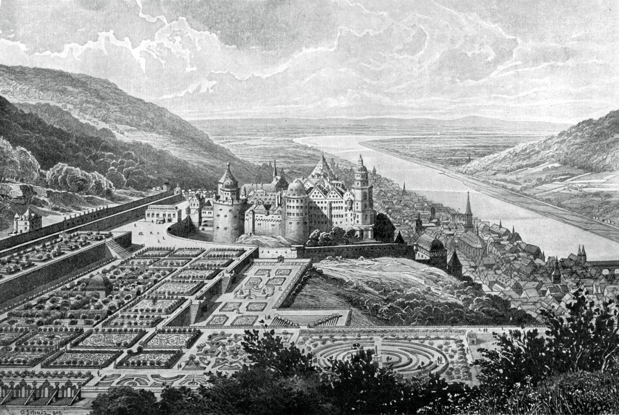 Heidelberg Kalesi, Almanya, 1620 1903. by Matthaus Merian