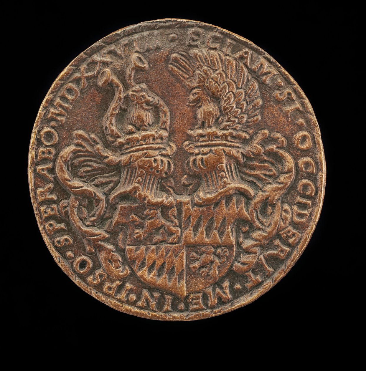 Casques ve Crests ile Kalkan [ters], 1528. by Matthes Gebel