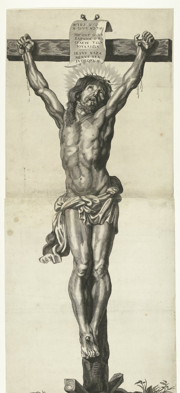 İsa çarmıhta Ecce Homo Serisi, Çarmıha Gerilmiş İsa, Meryem Ana ve Evangelist Yahya by Mattheus Borrekens