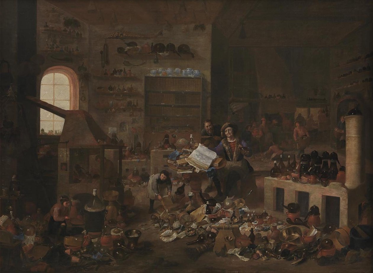 Laboratuvarında Bir Simyacı by Mattheus van Helmont