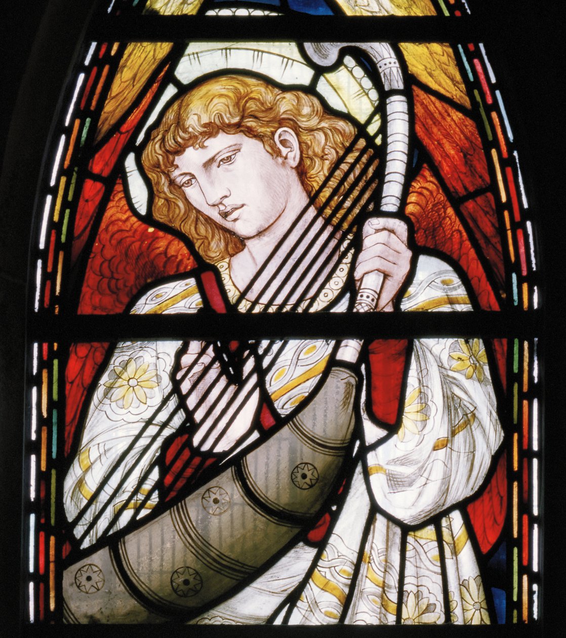 Aberdeen, St Machars Katedrali, Cottier & Co, Angel Musician detay, 1873 by Matthew Maris
