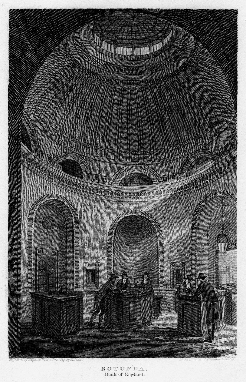 Rotunda, İngiltere Bankası, Londra Şehri, 1816. by Matthews