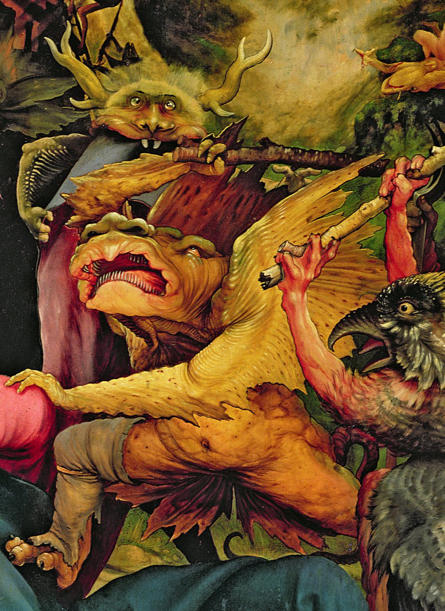 Sopalarla Silahlanmış Şeytanlar, Isenheim Altarpiece
