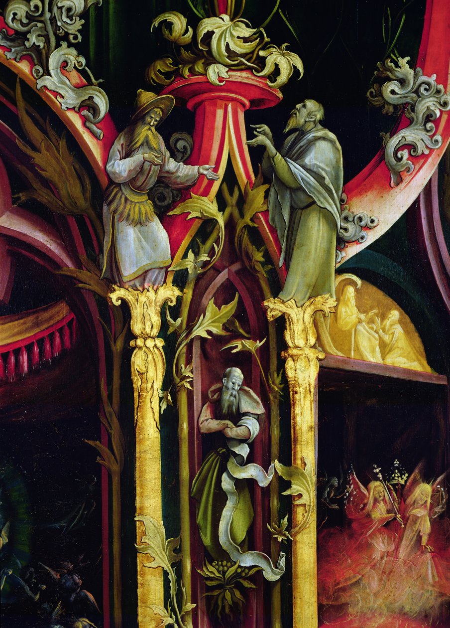 Isenheim mihrabından detay, dış kanat, melekler konseri, c.1512-16, by Matthias Grünewald